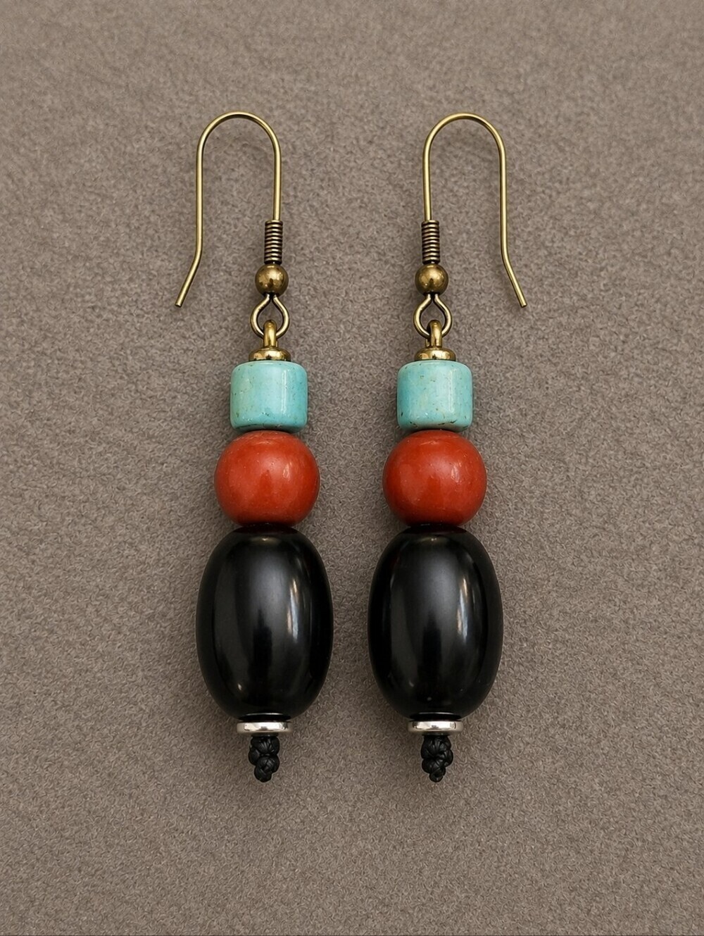 HANDMADE Multicolor Resin Beaded Dangle Hook Earrings